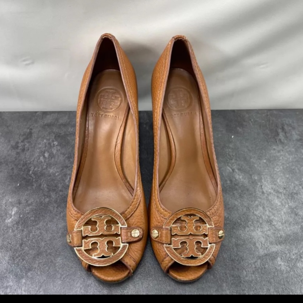 Tory Burch open peep toe wedges